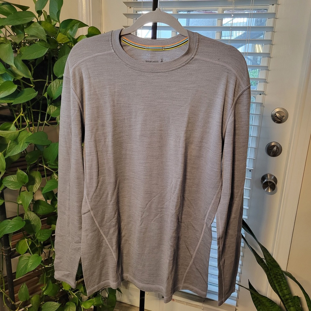 Smartwool Merino 250 Base Layer Mens XL Gray Long Sleeve Thermal Crew Neck Shirt